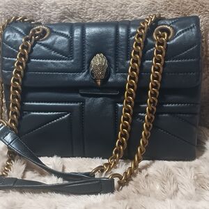 Kurt Geiger Black Quilted Bag with Gold Chain